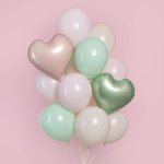 Шар (18''/46 см) Сердце, Мятный, Сатин, 1 шт., 26440