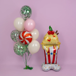 Шар 3D (61''/155 см) Фигура на подставке, Вкусный коктейль, 1 шт. в уп., 24897