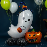 Шар 3D (49''/124 см) Фигура на подставке, Привидение с тыквой, 1 шт. в уп., 24359