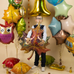 Шар (35''/89 см) Фигура, Кленовый лист, Голография, 1 шт., 25144GH