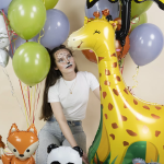 Шар 3D (18''/46 см) Фигура на подставке, Лиса, 1 шт. в уп., 23462