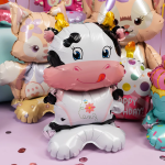 Шар 3D (22''/56 см) Фигура на подставке, Корова, 1 шт. в уп., 24552