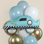 Шар (30''/76 см) Фигура, Гоночная машинка, Голубой, Сатин, 1 шт. в уп., 27672P