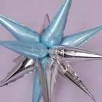 Шар 3D (26''/66 см) Звезда, Составная, Голубой/Серебро, 1 шт. в уп., 23963