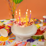 Свечи Радужный микс, Ассорти, 0,7*8 см, 12 шт. с держат., 620019