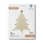 Шар (27''/69 см) Фигура, Новогодняя елочка, Кремовый, 1 шт. в уп., G72234-P