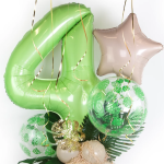 Шар (40''/102 см) Цифра, 4 Slim, Мистик, Фисташка, Сатин, 1 шт. в уп., 221783