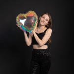 Шар (18''/46 см) Сердце, (надув воздухом), Зеркальный, Хамелеон, 1 шт. в уп., 24992