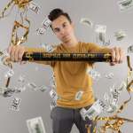 Пневмохлопушка (24/60 см), Заряд, Деньги, Доллары и Евро, серпантин фольга, 1 шт., 723009