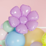 Шар с клапаном (14''/36 см) Мини-цветок, Ромашка, Сиреневый, 1 шт., 23125