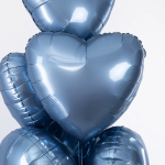 Шар (18''/46 см) Сердце, Стальной синий, Сатин, 1 шт., 201500SSB