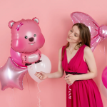 Шар (24''/61 см) Фигура, Милый Бобр, Розовый, 1 шт., 24599