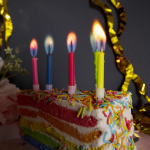 Свечи Цветное пламя, Ассорти, 0,5*6 + 3 см, 6 шт. с держат., 802942