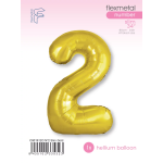 Шар (40''/102 см) Цифра, 2 Slim, Золото, 1 шт. в уп., C901912O