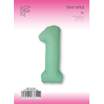 Шар (40''/102 см) Цифра, 1 Slim, Мятный, Матовый, 1 шт. в уп., B901911MM