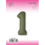 Шар (40''/102 см) Цифра, 1 Slim, Оливковый, Матовый, 1 шт. в уп., B901911MOL