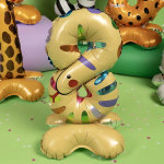 Шар (23''/58 см) Цифра на подставке, 8 Зверята, Змея, 1 шт. в уп., 24658