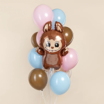 Шар (26''/66 см) Фигура, Плюшевый эльф, Коричневый, 1 шт., 2507-ABRCV