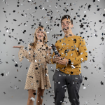 Пневмохлопушка (12/30 см), Лучший В Мире, №1, Звезды фольга, Черный/Серебро, Металлик, 1 шт., 723042