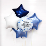 Шар (30''/76 см) Звезда, Белый, 1 шт. в уп., 220427