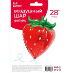 Шар 3D (28''/71 см) Фигура, Клубника, Красный, 1 шт. в уп., 26429