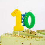 Свеча Цифра, 0 Динозаврик, 3,5*4,5 + 2,5 см, 1 шт. с держат., 639270