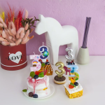 Свеча Цифра, 3 Динозаврики, 9 см, 1 шт. с держат., 622993