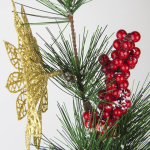 Цветок Пуансеттия, на клипсе, 14 см. Золото, с блестками, 2 шт., 6231003