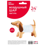Шар (24''/61 см) Фигура 3D, Таксик в свитере, 1 шт. в уп., 26758P