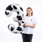 Шар (40''/102 см) Цифра, 3 Пятнышки, Черный/Белый, 1 шт. в уп., 23773