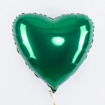 Шар (18''/46 см) Сердце, Зеленый, Сатин, 1 шт., 201500SVE