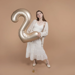 Шар (40''/102 см) Цифра, 2 Slim, Звездное Золото, Матовый, 1 шт., 901912MSG