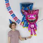 Шар (28''/71 см) Фигура, Зубастики, Зубабасси, Синий, 1 шт., L2205