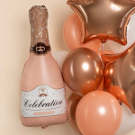 Шар (39''/99 см) Фигура, Бутылка Шампанское, Розовый, Сатин, 1 шт. в уп., 26092P