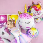 Шар (32''/81 см) Фигура, Голова, Сказочный Единорог - Золотой рог, 1 шт., 15489