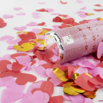 Пневмохлопушка (12/30 см), Сердца фольга и тишью, Красный/Розовый, 1 шт., 923003