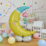 Шар 3D (50''/127 см) Фигура на подставке, Полумесяц и звезды, 1 шт. в уп., 19900