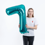 Шар (34''/86 см) Цифра, 7 Slim, Тиффани, 1 шт. в уп., 131407