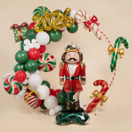 Шар (30''/76 см) Фигура, Леденец трость, Золотой бант (надув воздухом), Красный, 1 шт., 26800NP