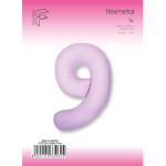 Шар (40''/102 см) Цифра, 9 Slim, Светло-розовый, Матовый, 1 шт. в уп., B901919MRS