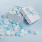 Шарики пенопласт, Маршмэллоу, Цветной микс, Голубой/Белый, Макарунс, 20-25 мм, 10 гр., 6233546