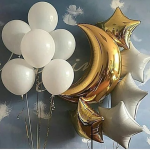 Шар (35''/89 см) Фигура, Полумесяц, Золото, 1 шт., 901555O