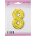 Шар (40''/102 см) Цифра, 8 Slim, Золото, 1 шт. в уп., B901918O