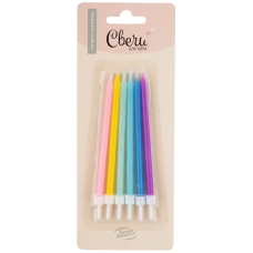 Свечи Ассорти, 0,5*10 см, 6 шт. с держат., 624186