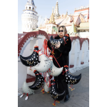 Шар 3D (23''/58 см) Ходячая Фигура, Курица, Черный, 1 шт. в уп., 24559P