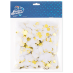 Конфетти купаж, Круг, фольга и тишью, Золотой микс, Металлик, 1 см, 50 г., 6015221