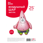 Шар (25''/64 см) Фигура, Веселый Патрик (надув воздухом), 1 шт. в уп., 24441