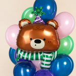 Шар (38''/97 см) Фигура, Мишка в колпачке, 1 шт., 27543