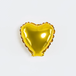 Шар с клапаном (5''/13 см) Микро-сердце, Золото, Металлик, 1 шт., 27226