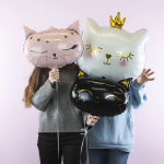 Шар (29''/74 см) Фигура, Котенок Принцесса, Белый, 1 шт. в уп., 23102P